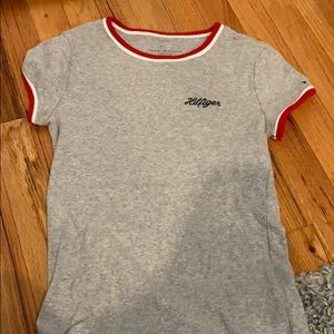 Gray ringer tee